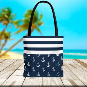 Anchor Nautical Stripes Cruise Tote Bag Bags Cruise Into