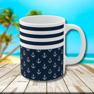 Anchor Nautical Stripes Cruise Coffee Mug Mug Cruise Into