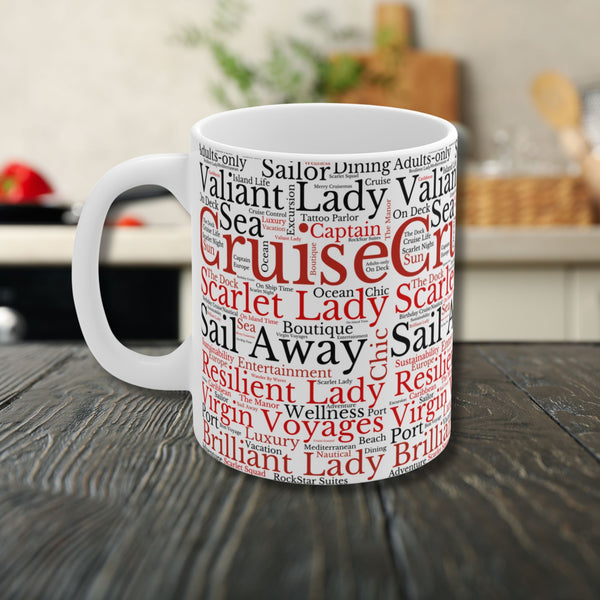 Virgin Voyages Cruise Words Mug Mug   