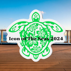 Personalized Flower Sea Turtle Green Cruise Door Magnet Cruise Door Magnets   