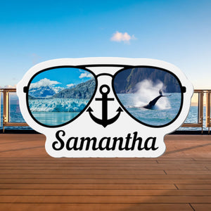 Personalized Alaska Sunglasses Cruise Door Magnet Cruise Door Magnets Cruise Into