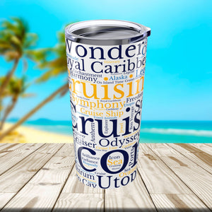 Royal Caribbean Cruise Words Tumbler 20 oz Tumbler Cruise Into