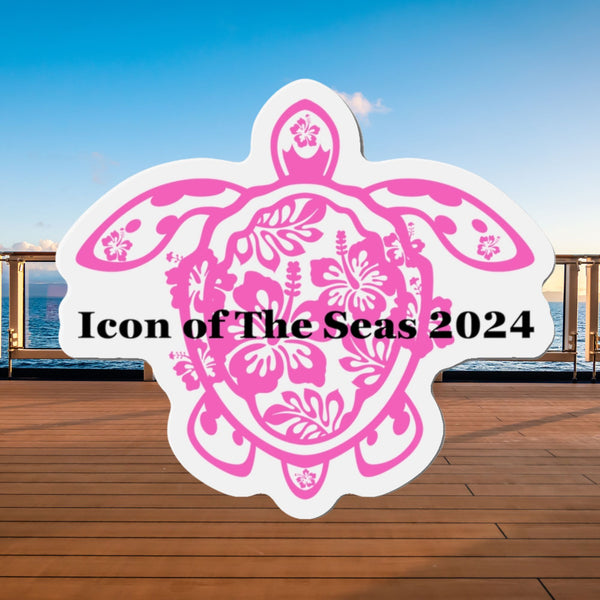 Personalized Flower Sea Turtle Pink Cruise Door Magnet Cruise Door Magnets   