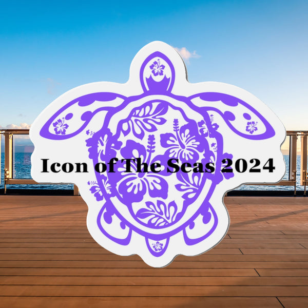 Personalized Flower Sea Turtle Purple Cruise Door Magnet Cruise Door Magnets   