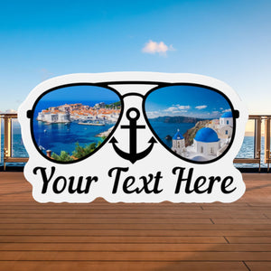 Personalized Mediterranean Sunglasses Cruise Door Magnet Cruise Door Magnets Cruise Into