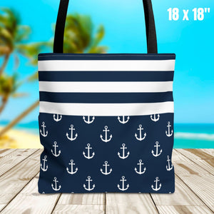 Anchor Nautical Stripes Cruise Tote Bag Bags Cruise Into