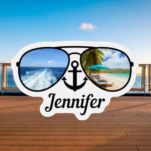 Personalized Caribbean Sunglasses Cruise Door Magnet Cruise Door Magnets Cruise Into