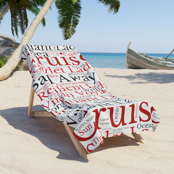 Virgin Voyages Cruise Words Beach Towel Cruise Towels   