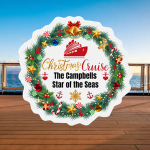 Personalized Christmas Wreath Cruise Door Magnet Cruise Door Magnets Cruise Into