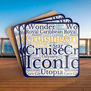 Royal Caribbean Cruise Coaster Set (4-Piece) Coasters Cruise Into