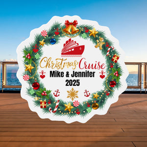 Personalized Christmas Wreath Cruise Door Magnet Cruise Door Magnets Cruise Into
