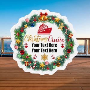 Personalized Christmas Wreath Cruise Door Magnet Cruise Door Magnets Cruise Into
