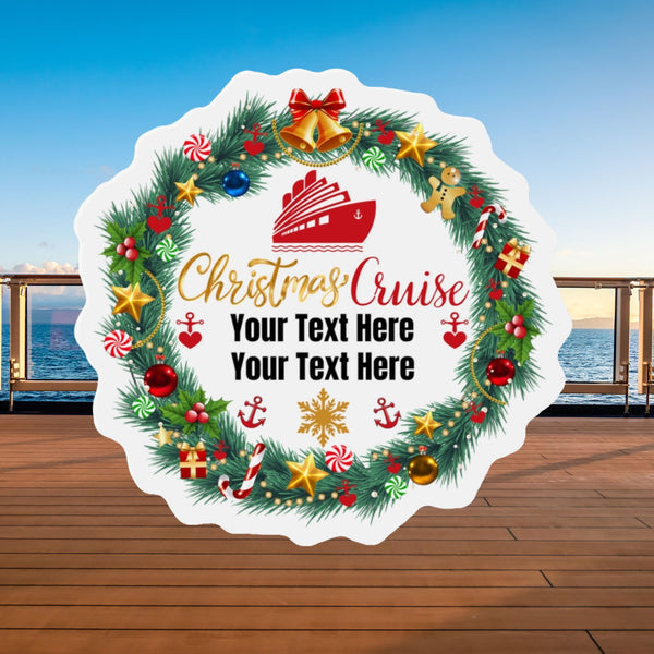 Personalized Christmas Wreath Cruise Door Magnet Cruise Door Magnets Cruise Into