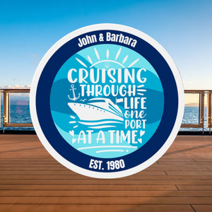 Personalized Cruising Through Life One Port At A Time Cruise Door Magnet Cruise Door Magnets Cruise Into