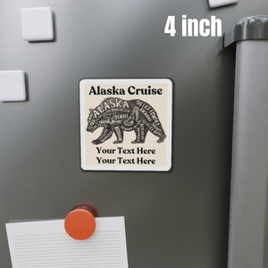 Personalized Alaska destinations bear cruise door magnet 4 inch