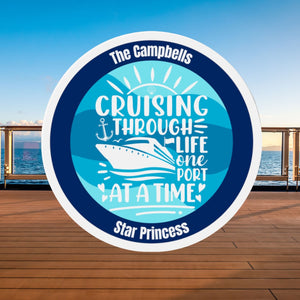Personalized Cruising Through Life One Port At A Time Cruise Door Magnet Cruise Door Magnets Cruise Into