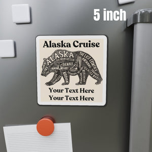Personalized Alaska destinations bear cruise door magnet 5 inch