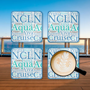 Norwegian Cruise Coaster Set (4-Piece) Coasters Cruise Into