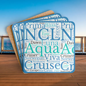 Norwegian Cruise Coaster Set (4-Piece) Coasters Cruise Into