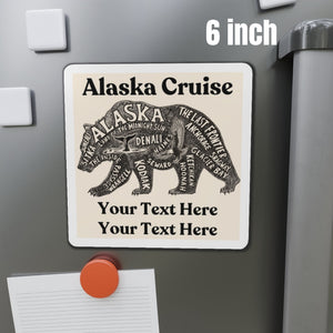 Personalized Alaska destinations bear cruise door magnet 6 inch