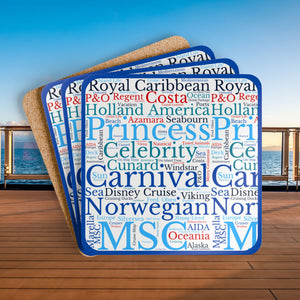 Cruise Words Coaster Set (4-Piece) Coasters Cruise Into