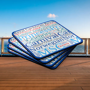 Cruise Words Coaster Set (4-Piece) Coasters Cruise Into