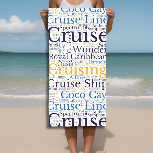 Royal Caribbean Cruise Words Beach Towel Cruise Towels   