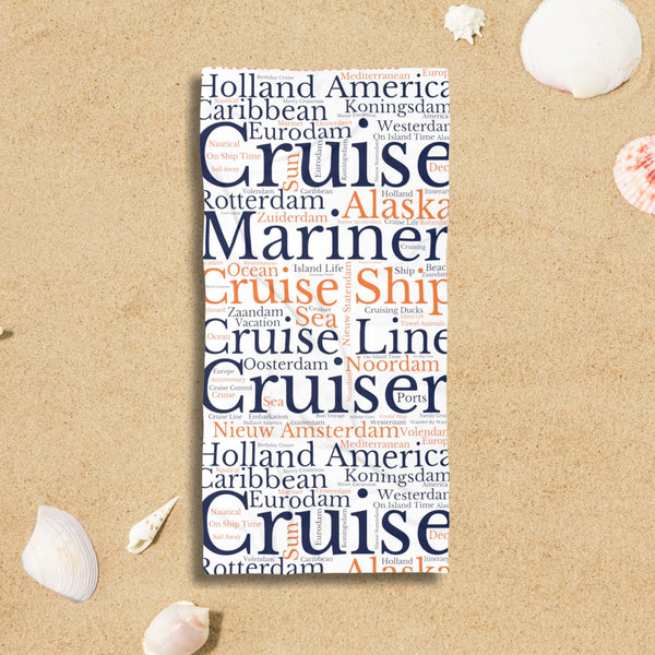 Holland America Cruise Words Beach Towel Cruise Towels   