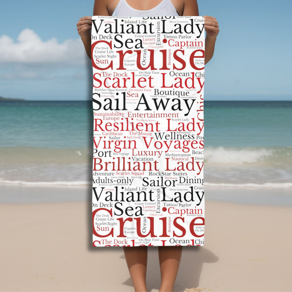 Virgin Voyages Cruise Words Beach Towel Cruise Towels   