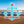 Personalized cruise door magnet featuring a turquoise anchor, red heart, white border in retro lettering