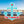 Personalized cruise door magnet featuring a turquoise anchor, red heart, white border in retro lettering
