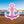 Pink anchor-shaped magnet with a light pink printed bow, white border and navy script
