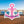 Pink anchor-shaped magnet with a light pink printed bow, white border and navy script