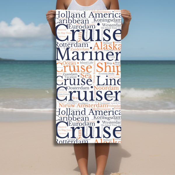 Holland America Cruise Words Beach Towel Cruise Towels   