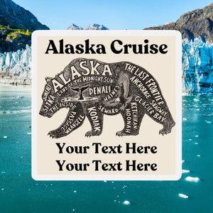 Personalized Alaska destinations bear cruise door magnet