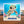 Square personalized cruise door magnet with a blue baby sea turtle, underwater coral scene