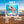 Square personalized cruise door magnet with a blue baby sea turtle, underwater coral scene