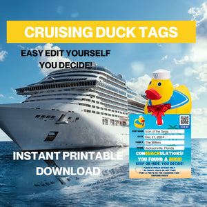 Cruising Duck Tags Printable Digital Download Digital Download   