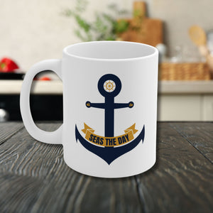 Seas the Day Anchor Mug Mug Cruise Into