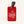 Red Octopus Cruise luggage tag with white vintage octopus artwork and adjustable black leather strap.