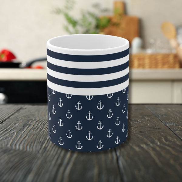 Anchor Nautical Stripes Cruise Mug Mug   