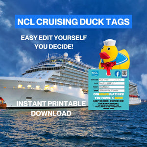 Norwegian Cruising Duck Tags Printable Digital Download Digital Download   