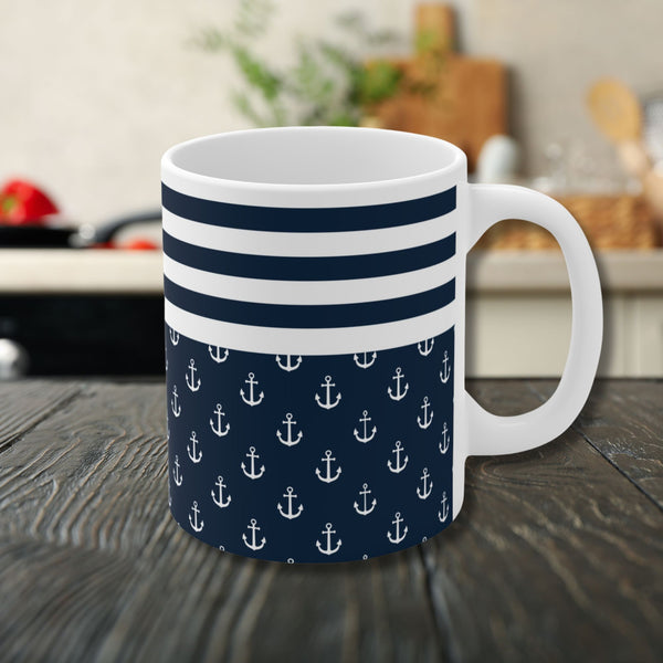 Anchor Nautical Stripes Cruise Mug Mug   