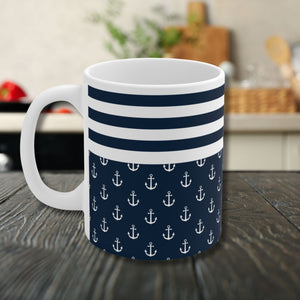 Anchor Nautical Stripes Cruise Mug Mug   