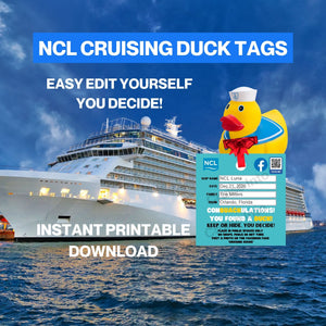 Norwegian Cruising Duck Tags Printable Digital Download Digital Download Cruise Into
