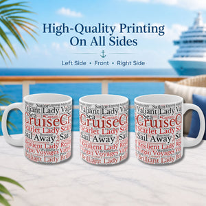 Virgin Voyages Cruise Words Coffee Mug Cruise Into