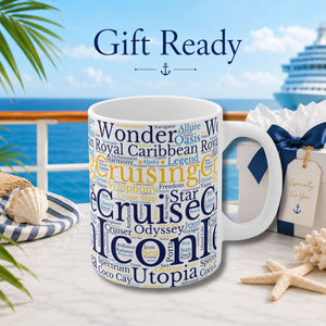 RCL Cruise Themed Words Mug