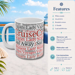 Virgin Voyages Cruise Words Coffee Mug Cruise Into