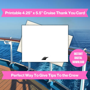 Printable Cruise Thank You Card Digital Download   