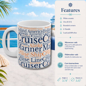 Holland America Cruise Words Coffee Mug Mug 